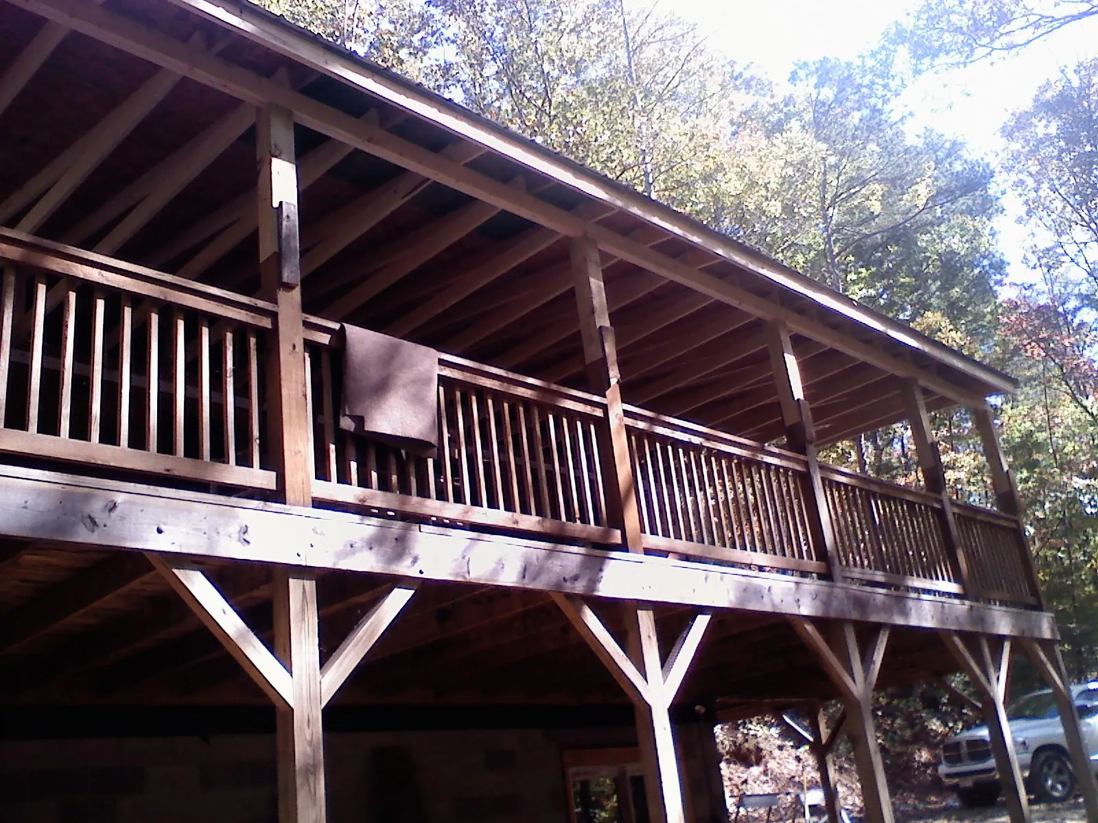 Timber framing under a new elevated porch and deck — Roof Leak Repair in Shabbona by Roofing Brothers